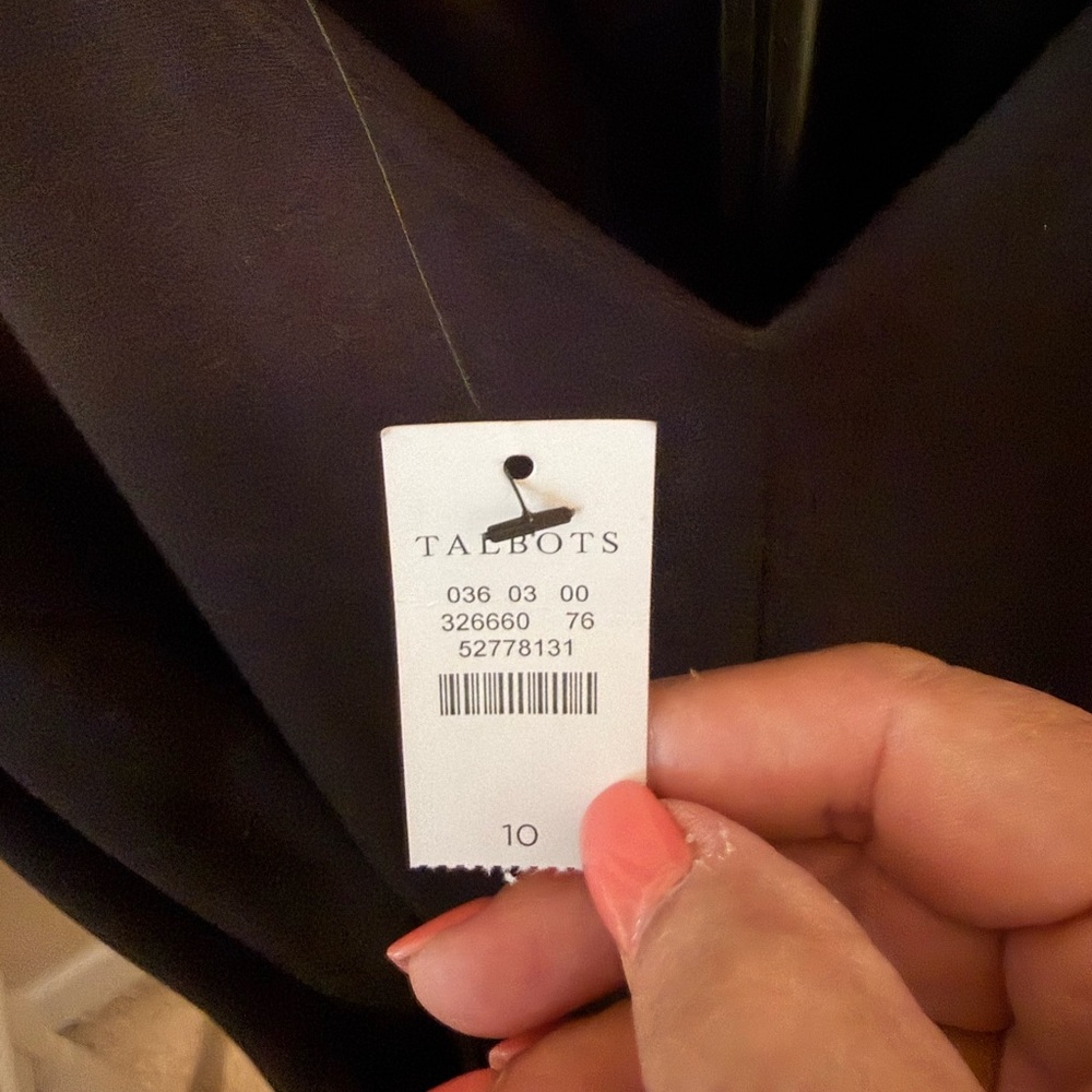 Talbots Black Midi Dress with White Trim - Picture 3 of 4